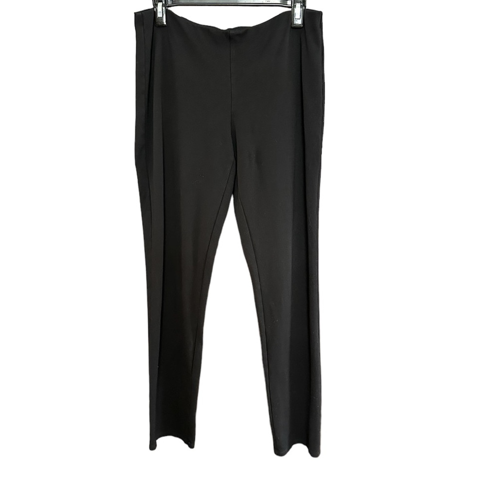 Eileen Fisher Black Ponte Knit Straight Leg Pants, Medium